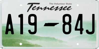 TN license plate A1984J