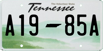 TN license plate A1985A