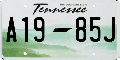 TN license plate A1985J