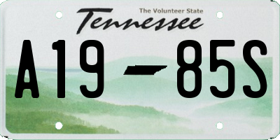 TN license plate A1985S