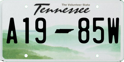 TN license plate A1985W