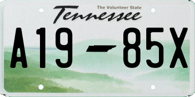 TN license plate A1985X