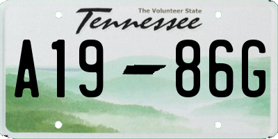 TN license plate A1986G