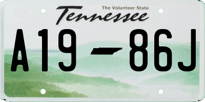 TN license plate A1986J