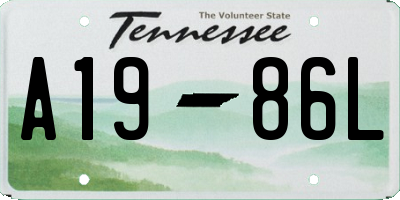 TN license plate A1986L