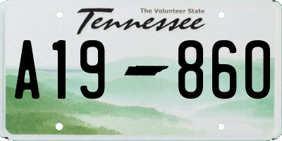 TN license plate A1986O