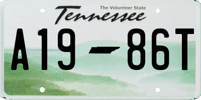 TN license plate A1986T