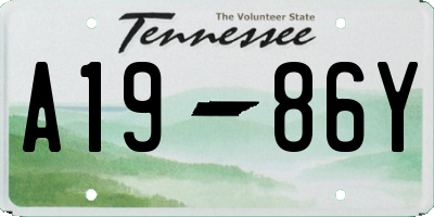TN license plate A1986Y