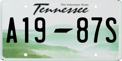TN license plate A1987S