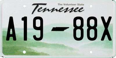 TN license plate A1988X