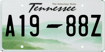 TN license plate A1988Z