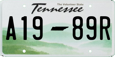 TN license plate A1989R