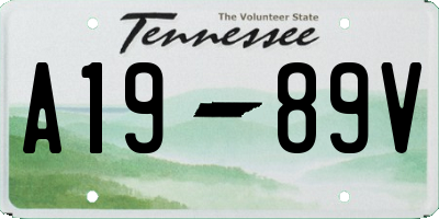 TN license plate A1989V