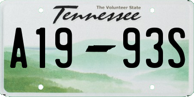 TN license plate A1993S