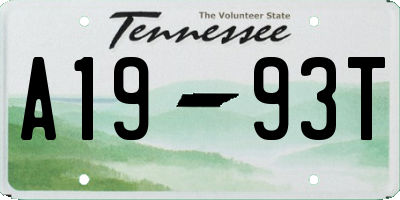 TN license plate A1993T