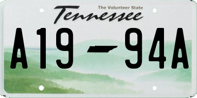 TN license plate A1994A