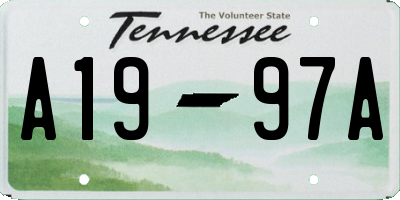 TN license plate A1997A