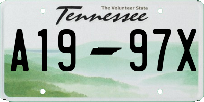TN license plate A1997X