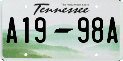 TN license plate A1998A