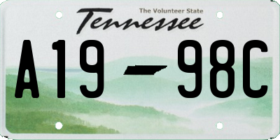 TN license plate A1998C