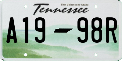 TN license plate A1998R