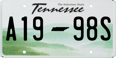 TN license plate A1998S