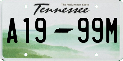 TN license plate A1999M