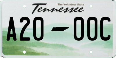 TN license plate A2000C