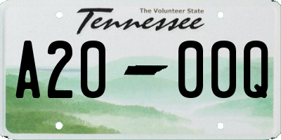 TN license plate A2000Q