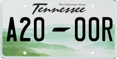 TN license plate A2000R