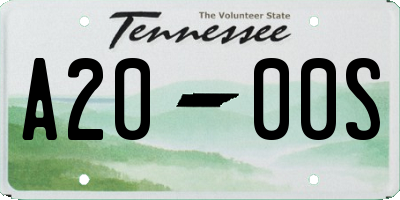 TN license plate A2000S