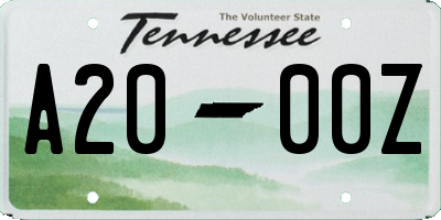 TN license plate A2000Z