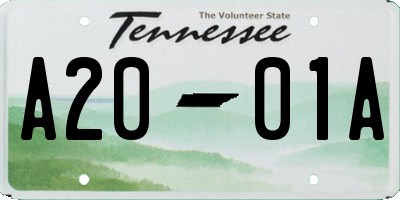 TN license plate A2001A