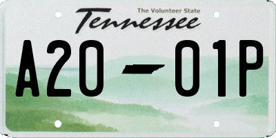 TN license plate A2001P
