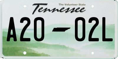 TN license plate A2002L