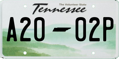 TN license plate A2002P