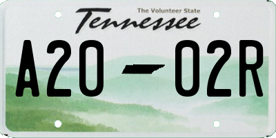 TN license plate A2002R