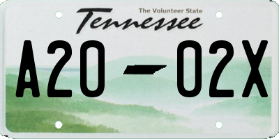 TN license plate A2002X