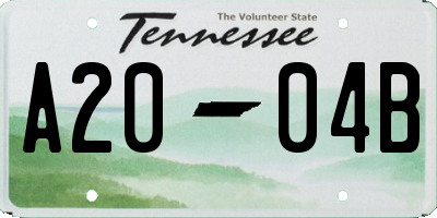 TN license plate A2004B
