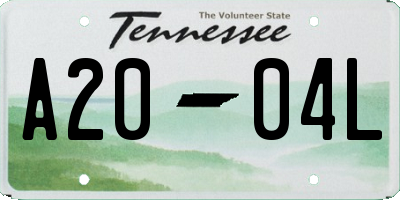 TN license plate A2004L