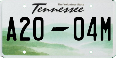 TN license plate A2004M