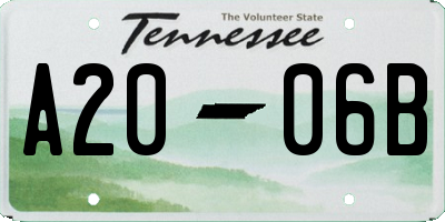 TN license plate A2006B