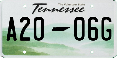 TN license plate A2006G