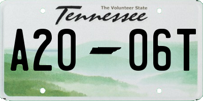 TN license plate A2006T