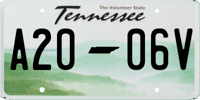 TN license plate A2006V