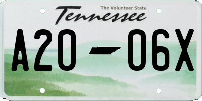 TN license plate A2006X