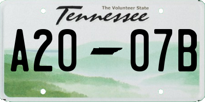 TN license plate A2007B