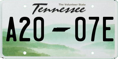 TN license plate A2007E