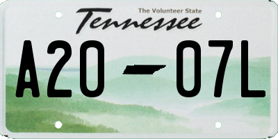 TN license plate A2007L