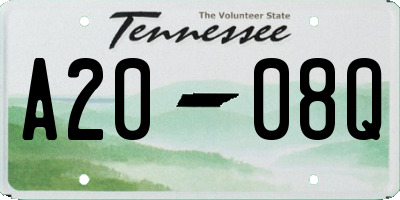 TN license plate A2008Q